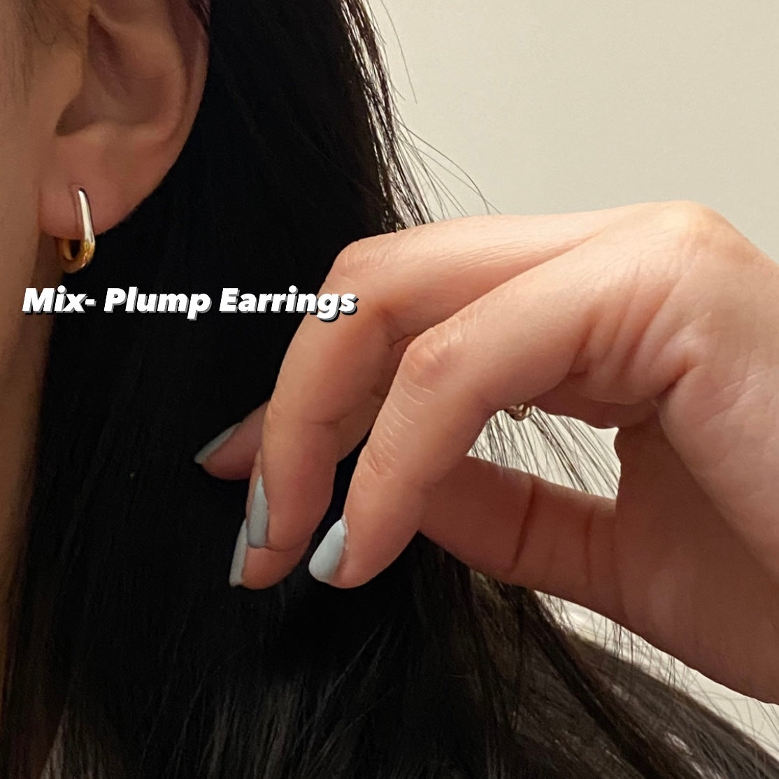 [925silver] Mix-Plump Earrings