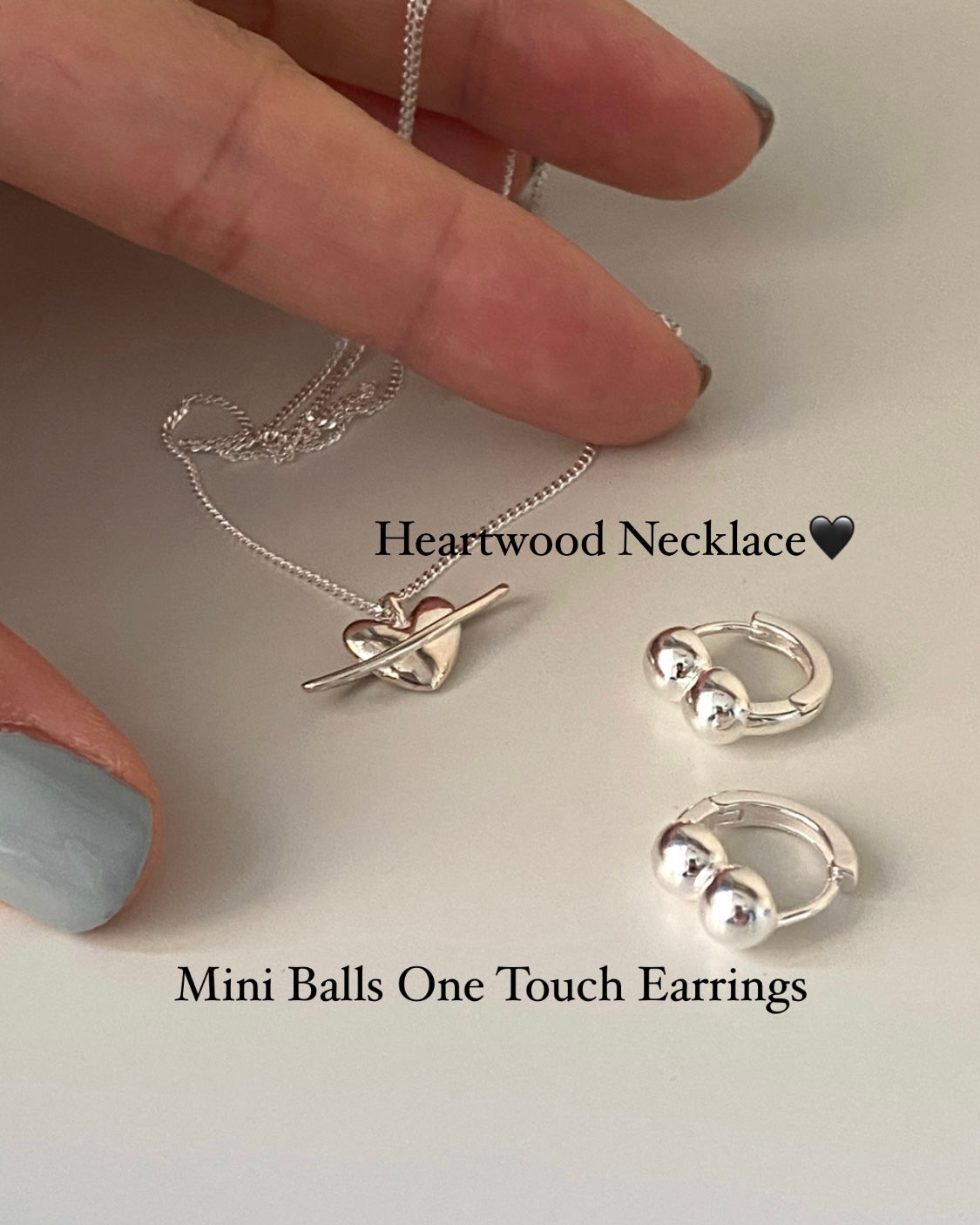 [925silver] Mini Balls One Touch Earrings