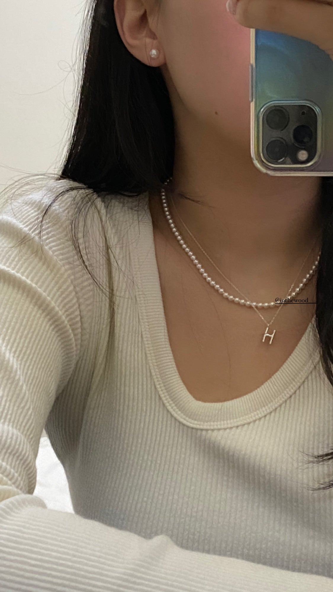 [925silver] Mini Pearl Necklace