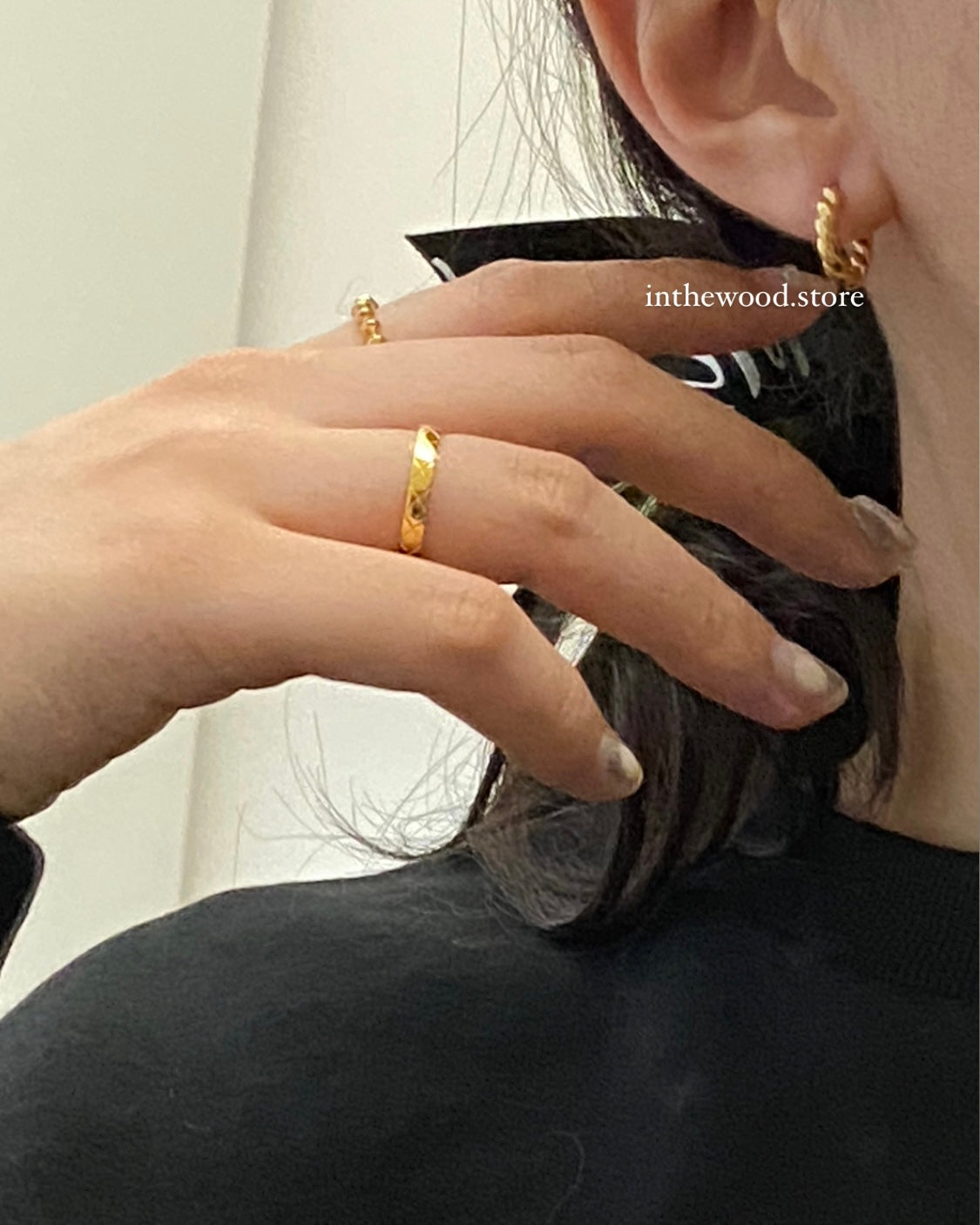 [925silver] Twist Hoop One Touch Earrings