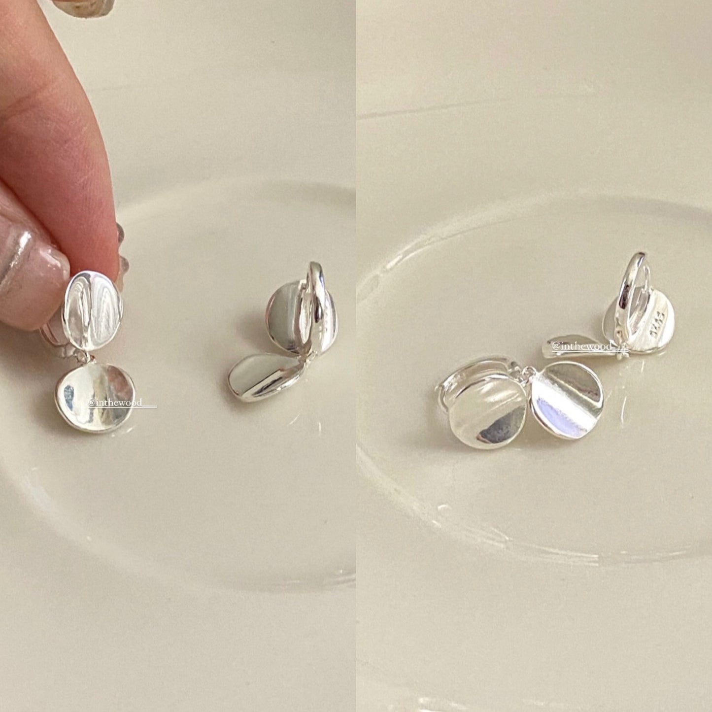 [925silver] Moving One Touch earrings