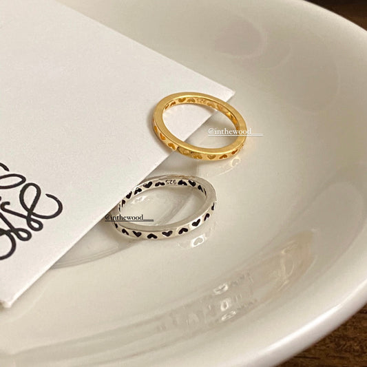 [925silver] Mini Heart Hole Ring