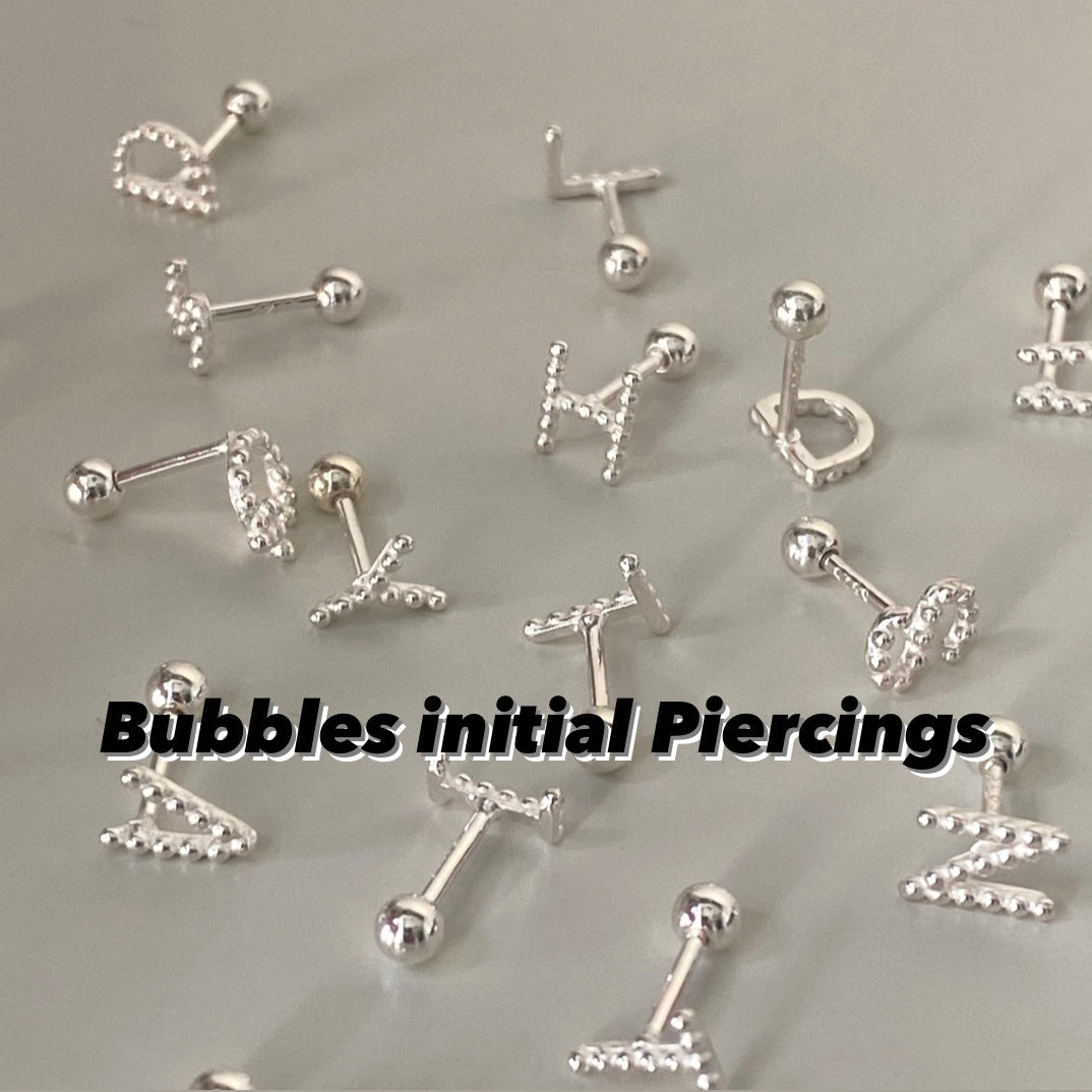 福利款🎀[925silver] Bubbles initial Piercing