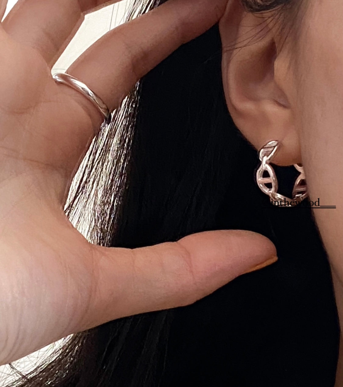 [925silver] Volume Toggle One Touch Earrings