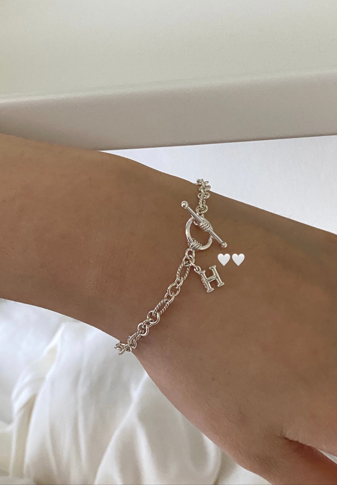 [925silver] Initial TO Chain Bracelet