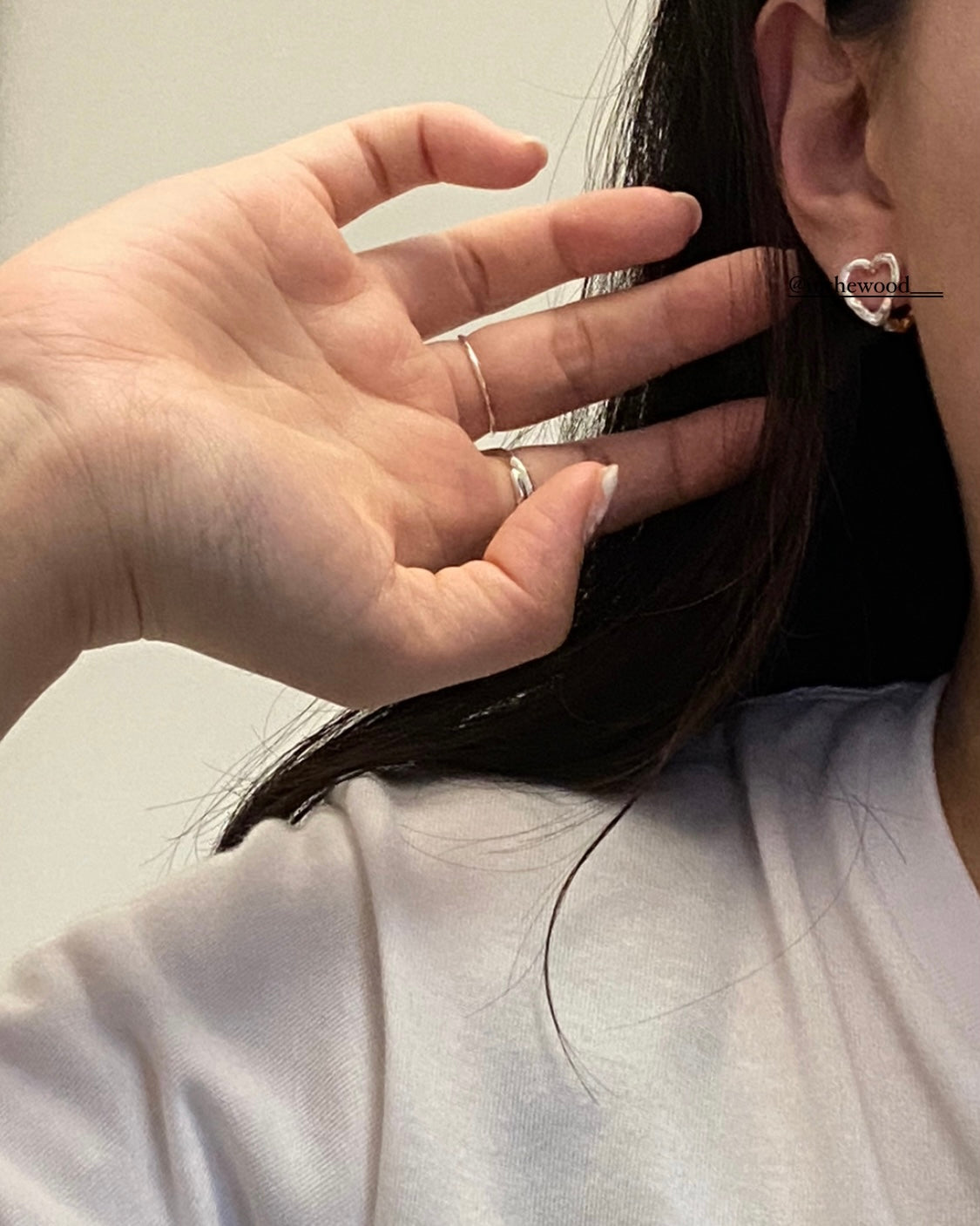 [925silver] Mix-Double Heart Earrings