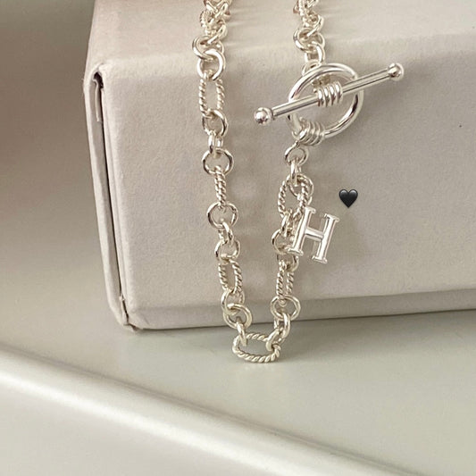 [925silver] Initial TO Chain Bracelet