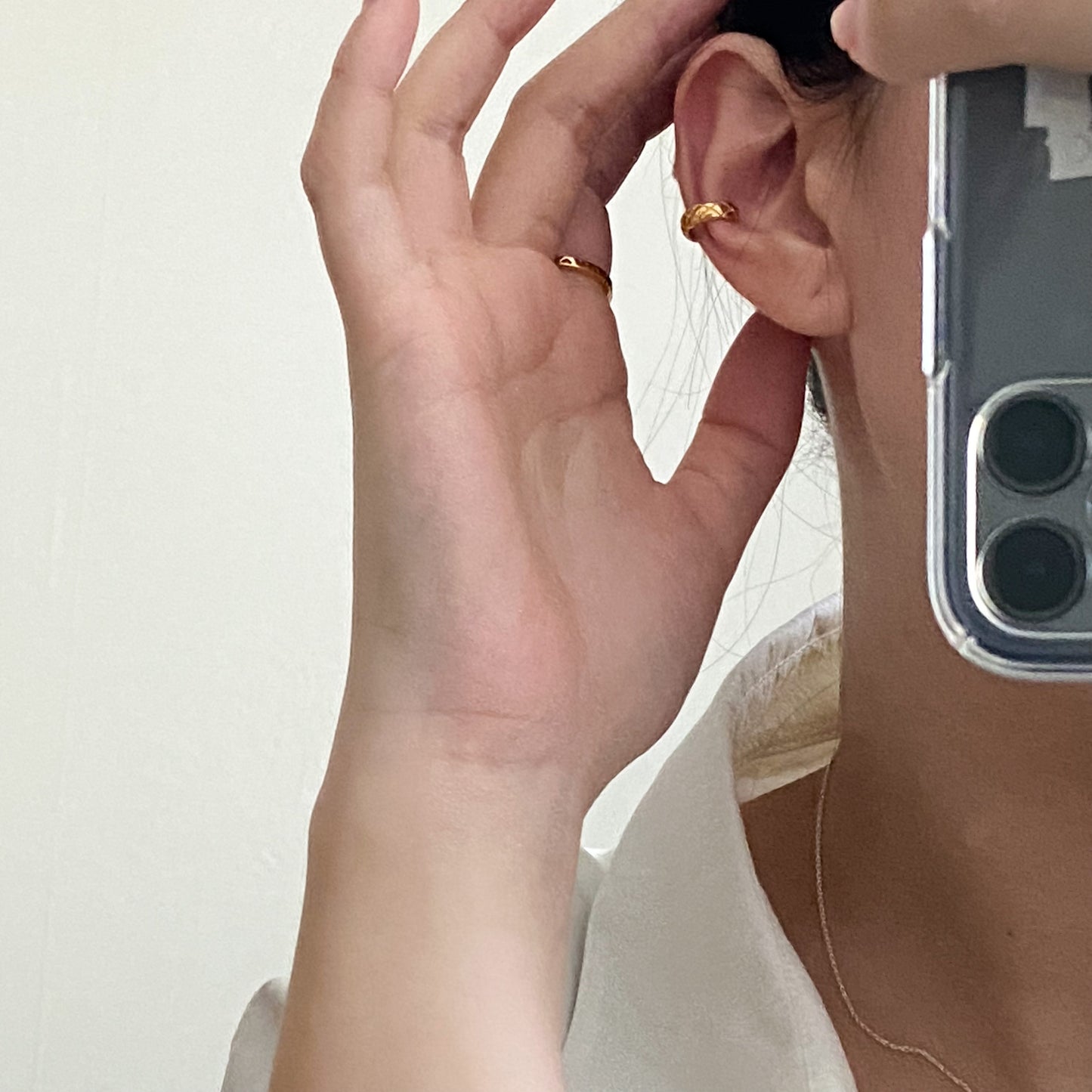 [925silver] Lozenge Ear Cuff