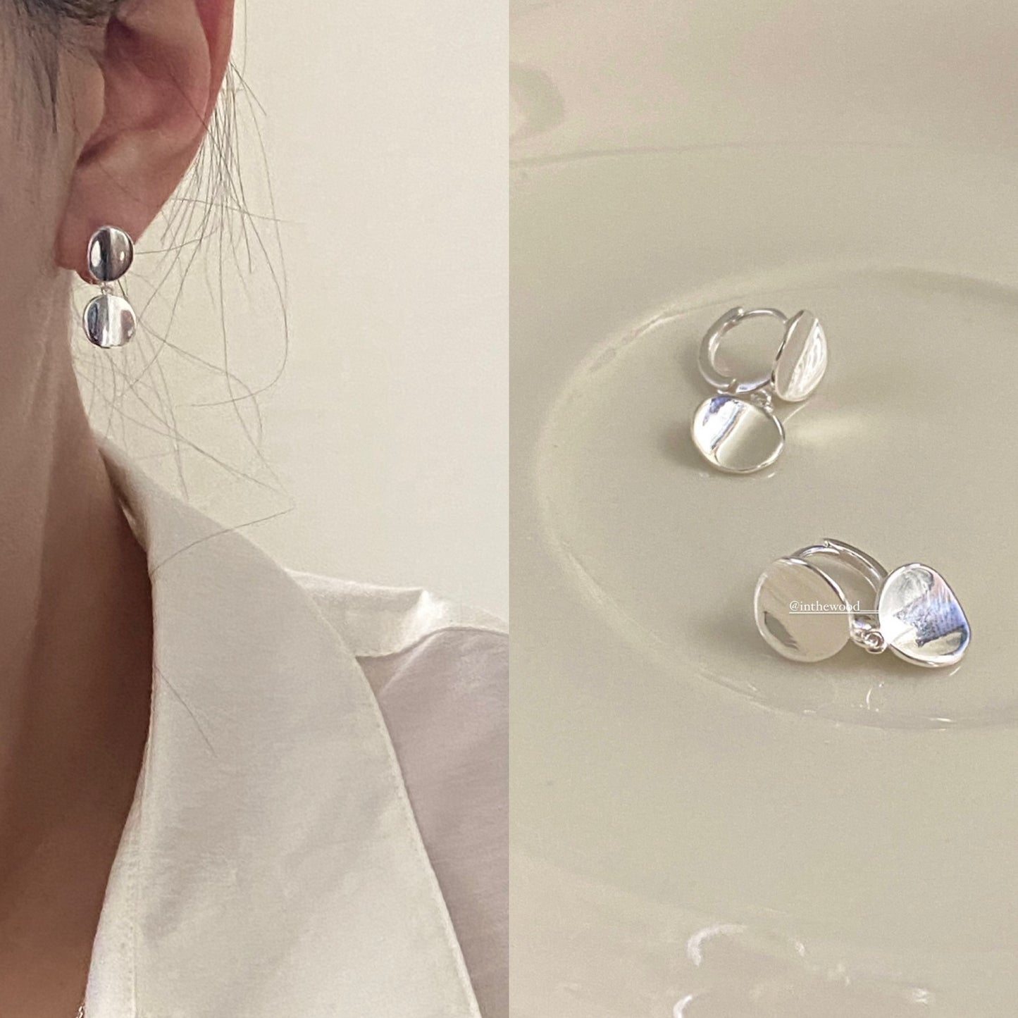 [925silver] Moving One Touch earrings