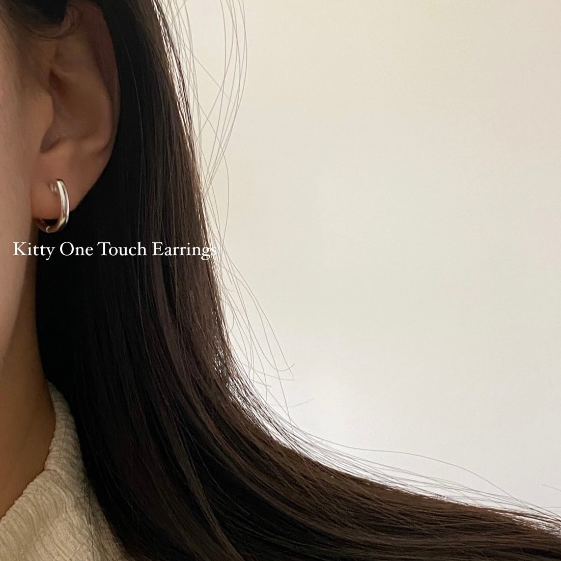 [925silver] Kitty One Touch Earrings