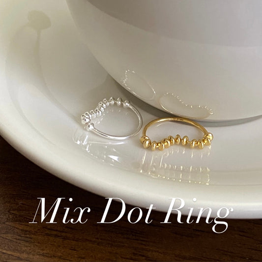 [925silver] Mix Dot Ring