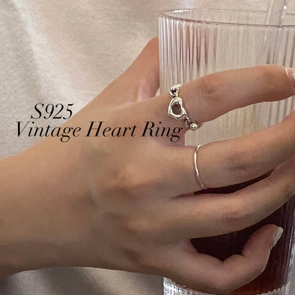 [925silver] Vintage Heart Ring