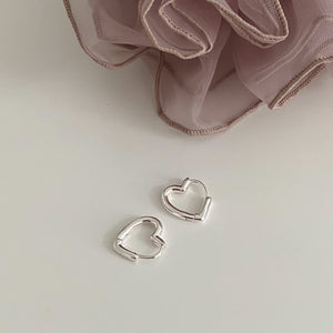 [925silver] Heart Hole Earrings